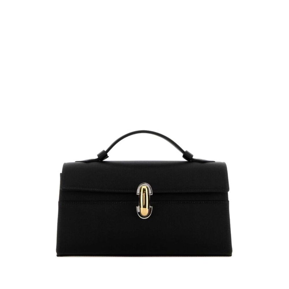 Savette Women Black Satin Symmetry Handbag